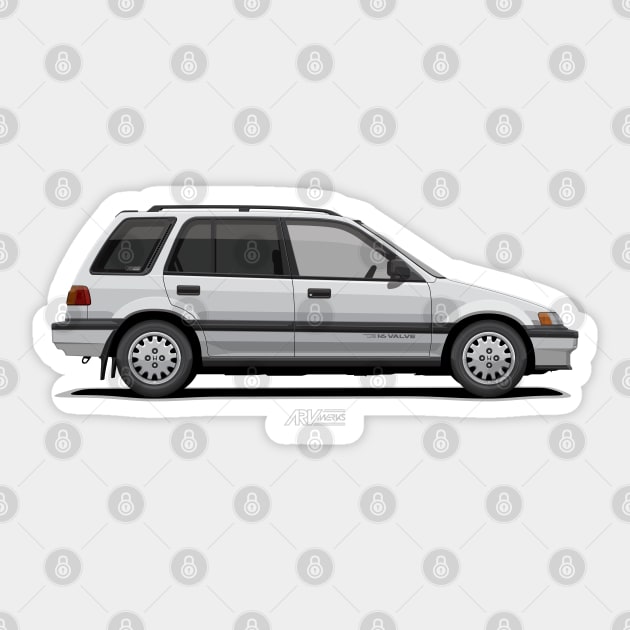 Civic Shuttle Wagon Mk4 White Sticker by ARVwerks